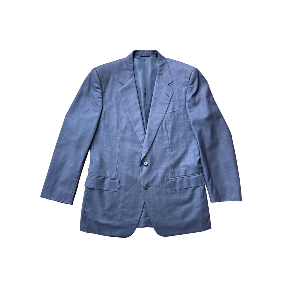 Belvest Blue Glen Plaid Super 100s Wool Blazer Sport Coat Italy 42R